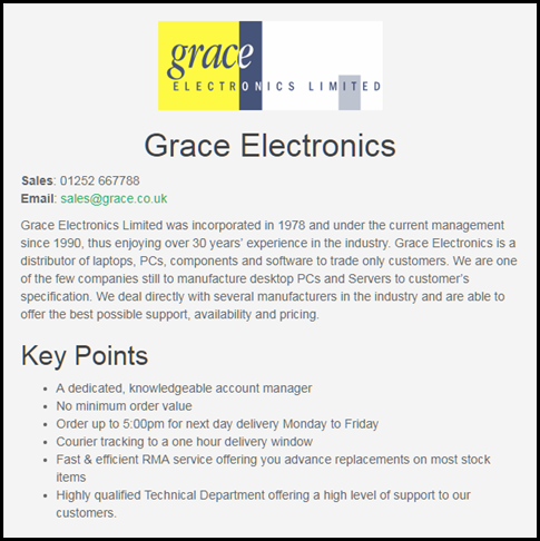 Grace Electronics Ltd and Chris Steele