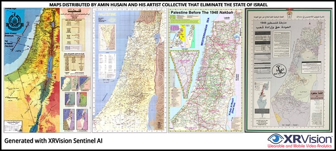 Amin Husain Sample Map Shwing no such place as Israel