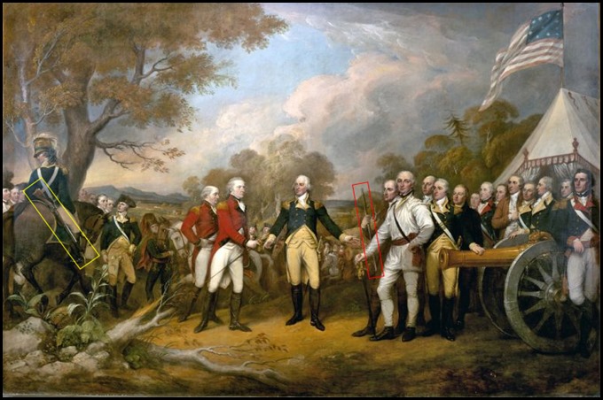 Surrender of British General John Burgoyne at Saratoga, New York on October 17, 1777