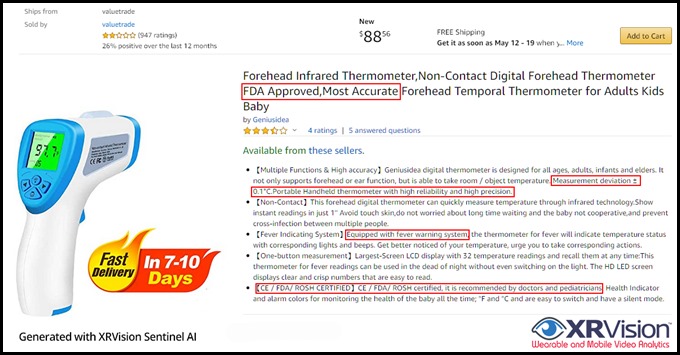 FDA Approved,Most Accurate Forehead Thermometer