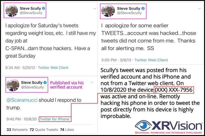 Steve Scully false hacking claim