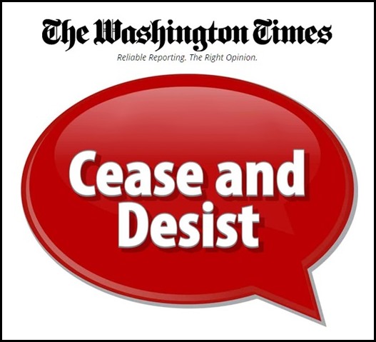 Washington Times Cease and Desist